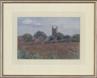Barbara Wills (1924-2013) - 20th Century Watercolour, Church At Perranuthnoe