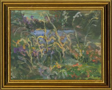 A. Lindbury  - 20th Century Oil, The Garden Pond