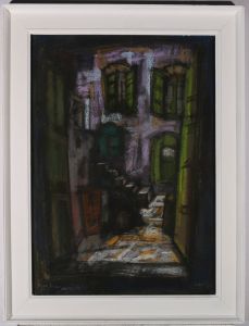 Blanka Tauber (1910-1989) - 1961 Pastel, Czechoslovakian Street