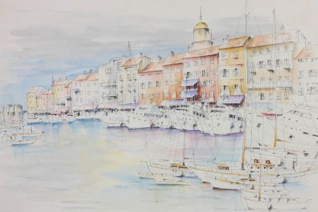 Contemporary Pen and Ink Drawing - Harbour Scene