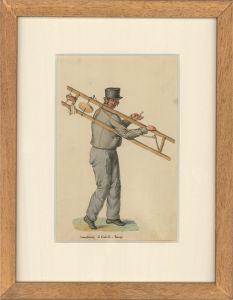Mid 19th Century Watercolour - Knife And Razor Sharpener