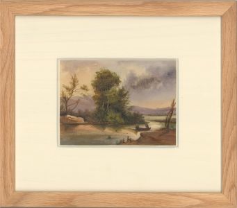 19th Century Watercolour - A Trip Downstream
