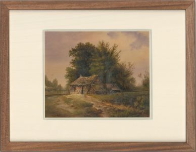 19th Century Watercolour - The Derelict Barn