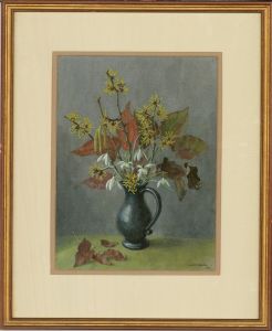 Hubert Williams (1905-1989) - Signed 1986 Watercolour, The Jug of Flowers