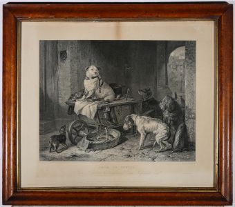 P. Gibbon after Landseer - 1834 Engraving, Jack In The Office