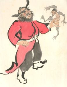Hu Dongfang - Contemporary Pen and Ink Drawing, Man with Demon