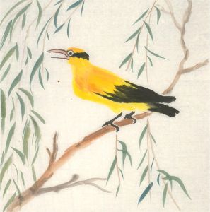 Hu Dongfang - Contemporary Pen and Ink Drawing, Little Yellow Bird
