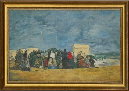 A. Rowlands after Eugene Boudin - 20th Century Oil, Beach at Trouville