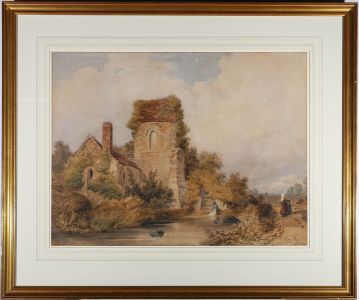 Attrib William Scott (1783-1850) - Early 19thC Watercolour, The Moat At Ewhurst