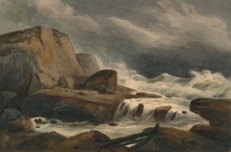 19th Century Watercolour - Scottish Sea Waves