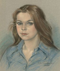 1975 Pastel - Portrait Of A Girl