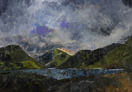 Daniel Nichols - Style of Kyffin Williams  2022 Oil, Wast Water Lake District