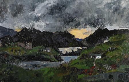 Daniel Nichols - Style of Kyffin Williams  2022 Oil, Isle of Skye