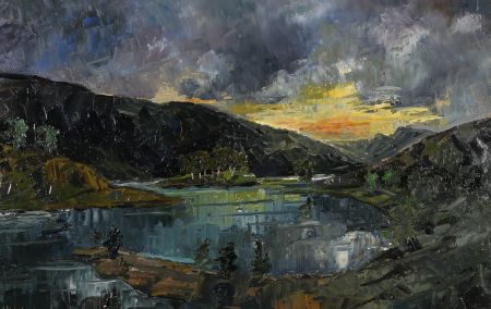 Daniel Nichols - Style of Kyffin Williams  2022 Oil, Mardale, Lake District