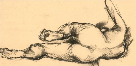 20th Century Pen and Ink Drawing - Trio Of Nude Studies I