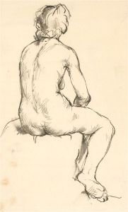 20th Century Pen and Ink Drawing - Trio Of Nude Studies II
