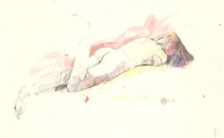 Richard J.S. Young - 1996 Watercolour, Lying Down
