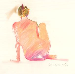 Richard J.S. Young - 2000 Watercolour, Pink Nude