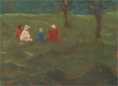 Mid 20th Century Oil - Picnic in the Park