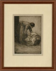 Percy Lancaster RBA RI (1878-1950) - Framed Etching, Kitchen Maid