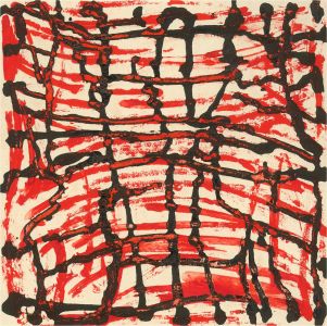 Peter Collins ARCA - A Pair of Mixed Media, Burnt Orange Abstracts