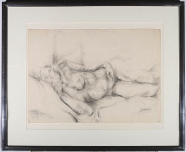 20th Century Graphite Drawing - Resting Nude