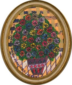 Royston Du Maurier-Lebek - Framed 2020 Acrylic, Daisies
