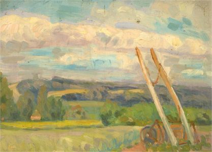 Mid 20th Century Oil - Farm Land