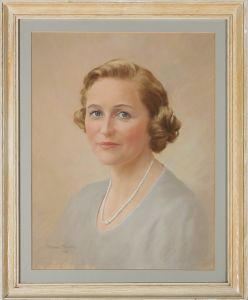 Thomas Bradley - 1962 Pastel, Portrait of a Lady with Pearls