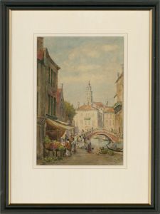 Joseph W Milliken (1865-1945) - Framed, Flower Market by the Canal