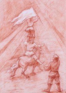 Bernard Druet (1935-2012) - 1985 Sanguine, The White Flag