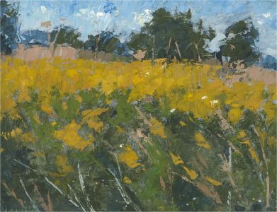 signed Mid 20th Century Oil - Impressionist Field