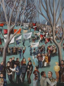 Mary-Louise Coulouris (1939–2011) - 1982 Gouache, Miners' Strike