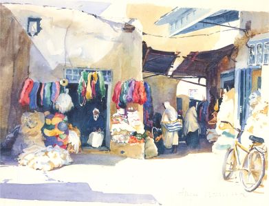 Anne Woodward, - 20th Century Watercolour, Carpet Makers of Kaironan