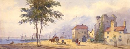 Tamas - Late 19th Century Watercolour, Along the Harbour Front