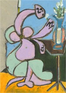 Manner of Picasso - 20th Century Acrylic, The Flower Arranger