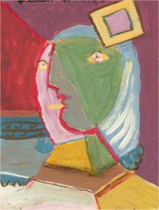 Manner of Picasso - 20th Century Acrylic, Femme En Beret