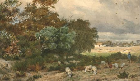 After Hendrik van de Sande Bakhuyzen - 1878 Watercolour, Sheep Grazing