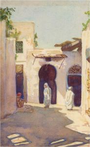 Noel Syers - 1927 Watercolour, Sunlit Side Street