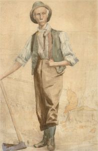 Sidney Yates Johnson - 1908 Watercolour, The Workman