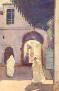 Noel Syers - 1927 Watercolour, Sunlit Street