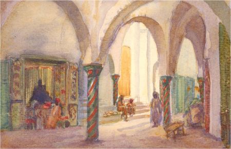 Noel Syers - 1927 Watercolour, Before The Market