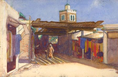 Noel Syers - 1927 Watercolour, Market In The Sun