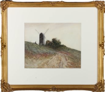 William Tatton Winter RBA (1855-1928) - Framed Watercolour, Windmill Scene