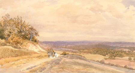 David Fox  - 1858 Watercolour, The Country Road