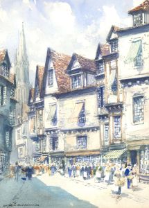 Victor Noble Rainbird (1887-1936) - Watercolour, Rouen Old Town