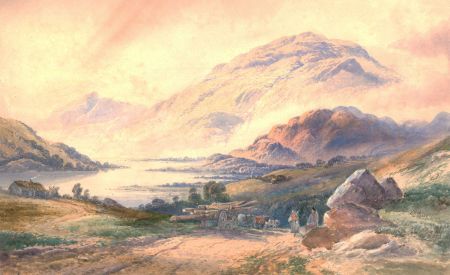 E. L. Herring - 1887 Watercolour, Mountainous Landscape