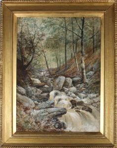 Thomas Creswick RA (1811–1869) - 1871 Watercolour, Waterfalls