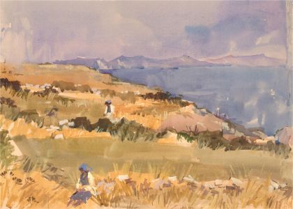 Michael Cadman RI ARCA (1920-2012) - Mid 20th Century Watercolour, Field Workers