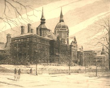 Don Swann (1889-1954) - Signed Early 20th Century Etching, John Hopkins Hospital